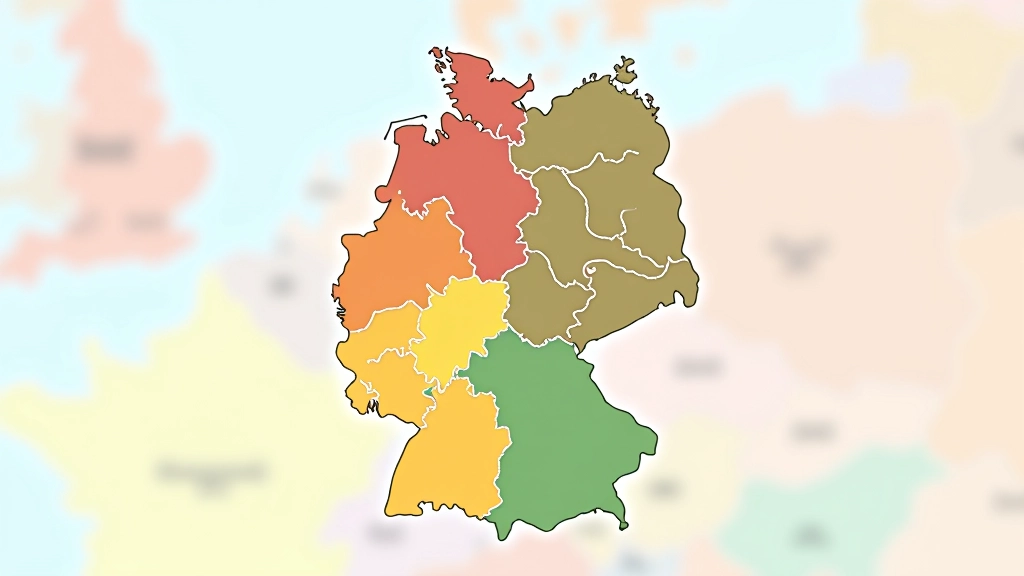 Karte der Bundesrepublik Deutschland mit Ost- und Westdeutschland farblich gekennzeichnet