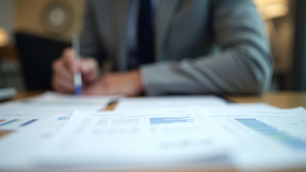 Nahaufnahme von Finanzunterlagen und Stadtplanungsdokumenten auf einem Schreibtisch