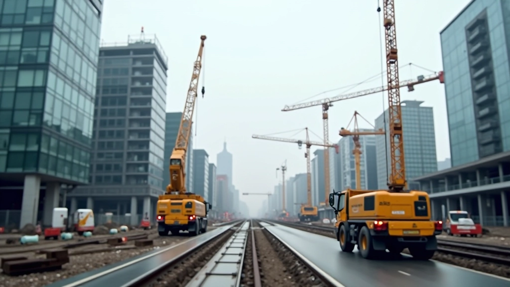 Baustelle mit Infrastrukturentwicklung und modernem Wachstum