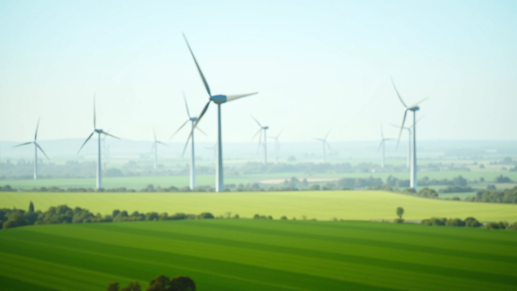 Windkraftanlage in einer deutschen Landschaft, Energiewende und nachhaltige Infrastruktur Symbol